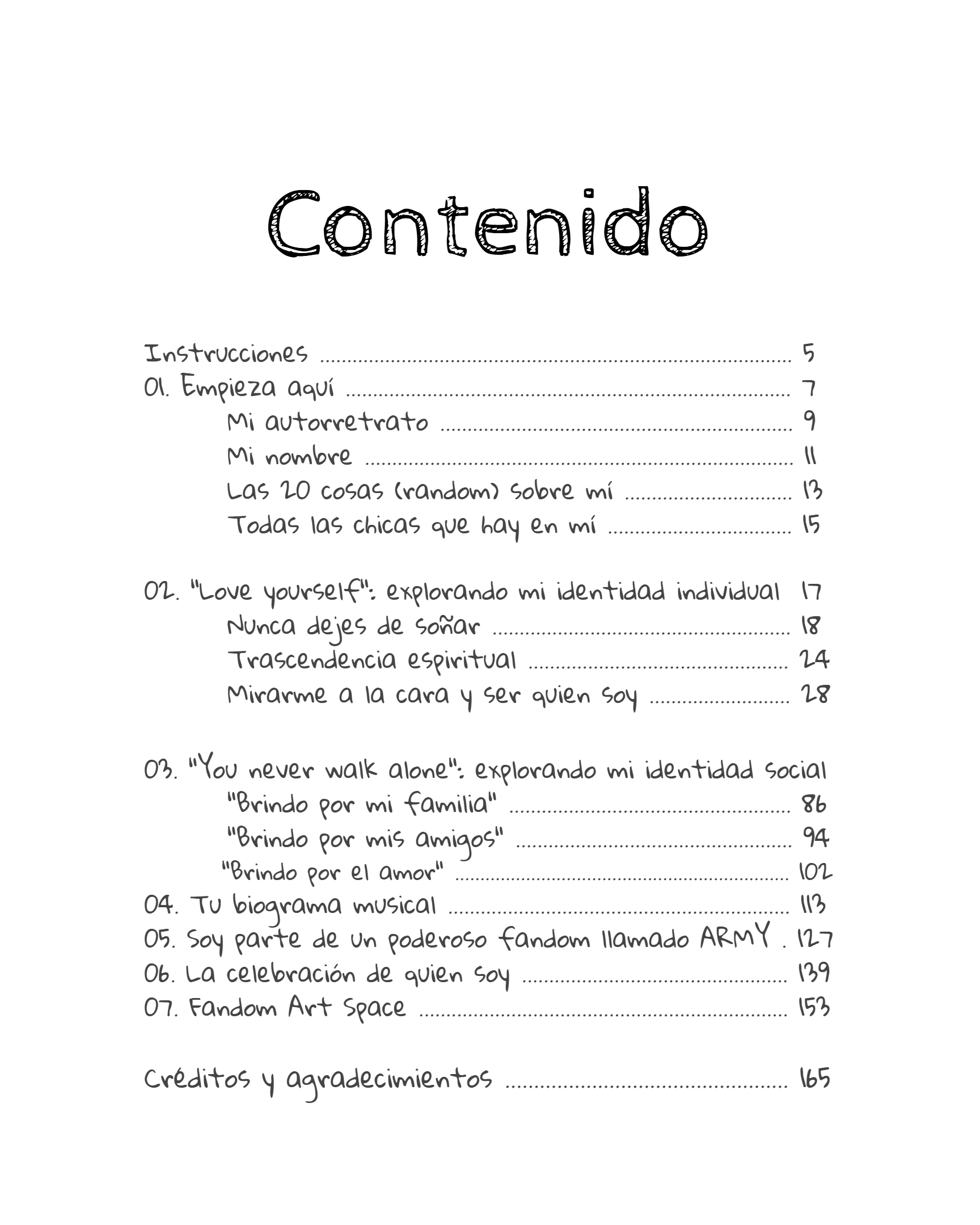 Tabla de contenido — 7 capítulos, 165 páginas